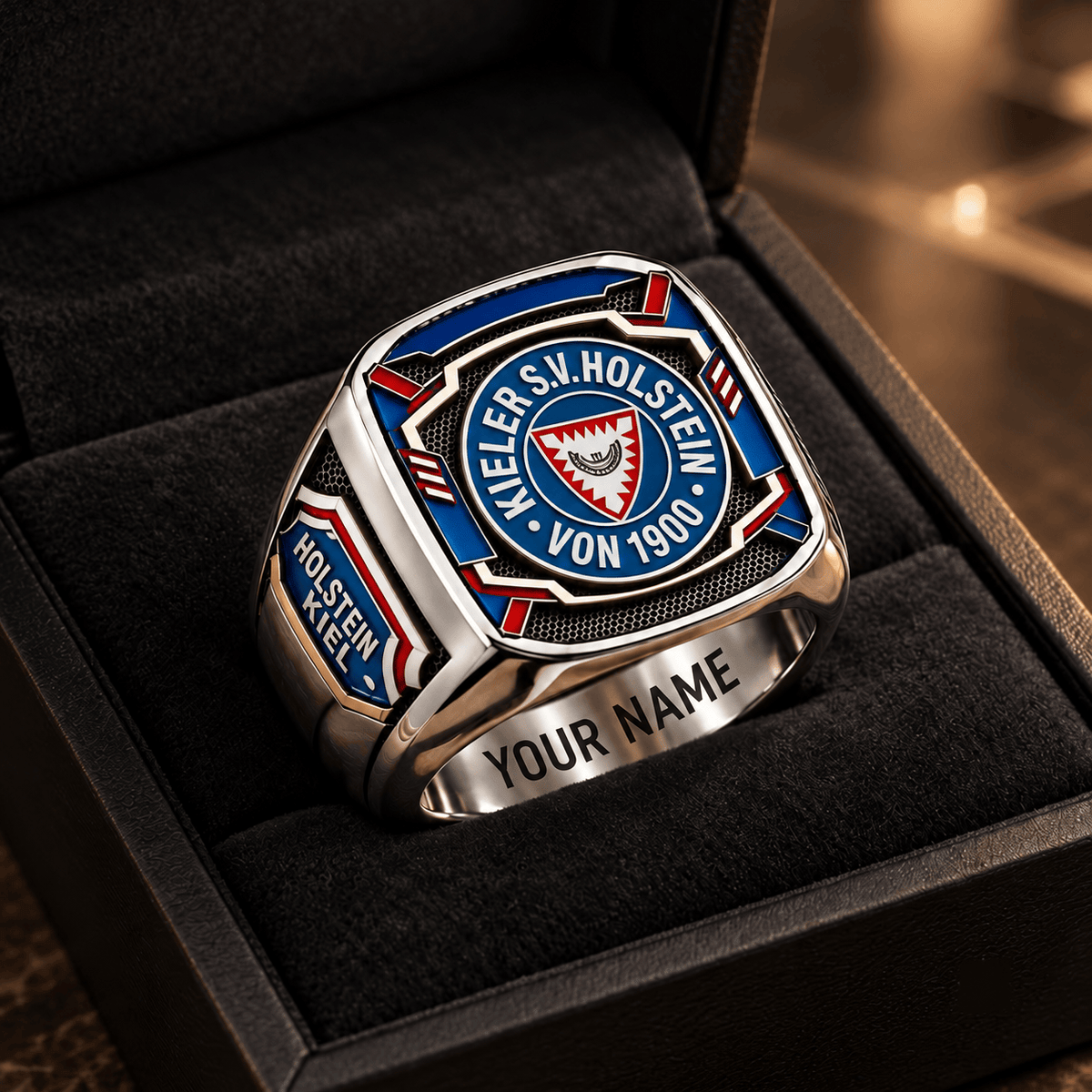 Holstein Kiel 3D Fan Signet Ring – Custom Engraved Heavy Metal Band