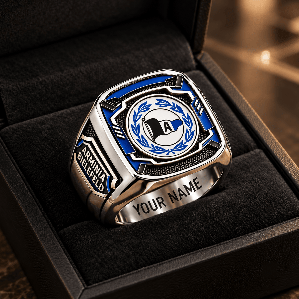 Arminia Bielefeld 3D Fan Signet Ring – Custom Engraved Heavy Metal Band