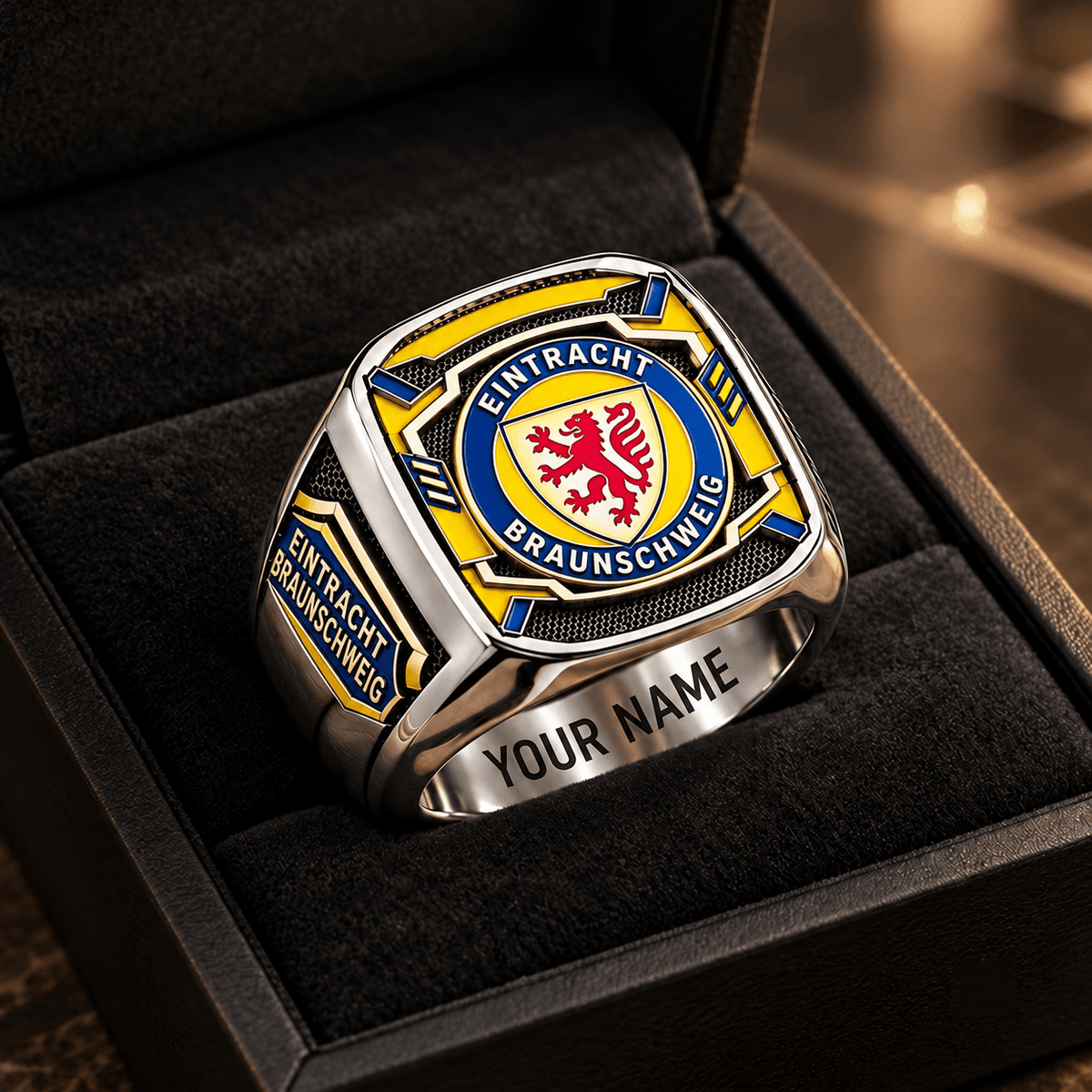 Eintracht Braunschweig 3D Fan Signet Ring – Custom Engraved Heavy Metal Band