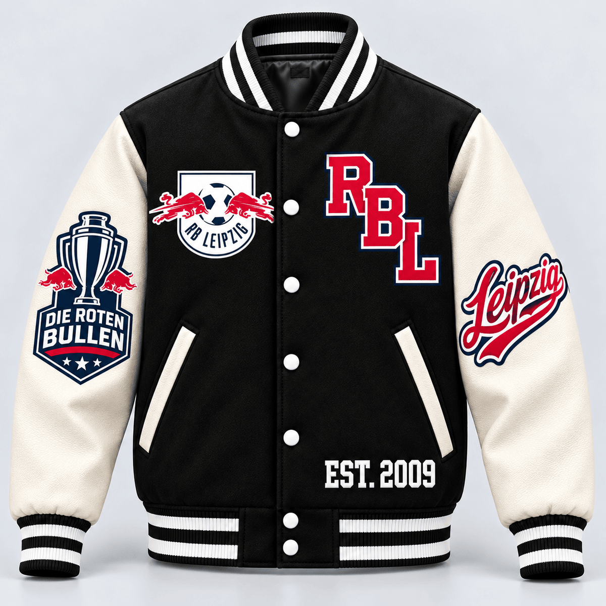 RB Leipzig Baseball Jacket – Classic Cotton Fleece Bomber Jacket