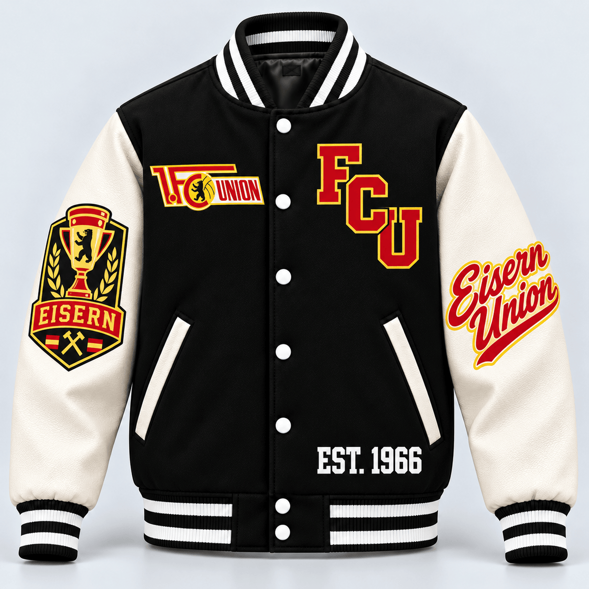 Union Berlin Baseball Jacket – Classic Cotton Fleece Bomber Jacket