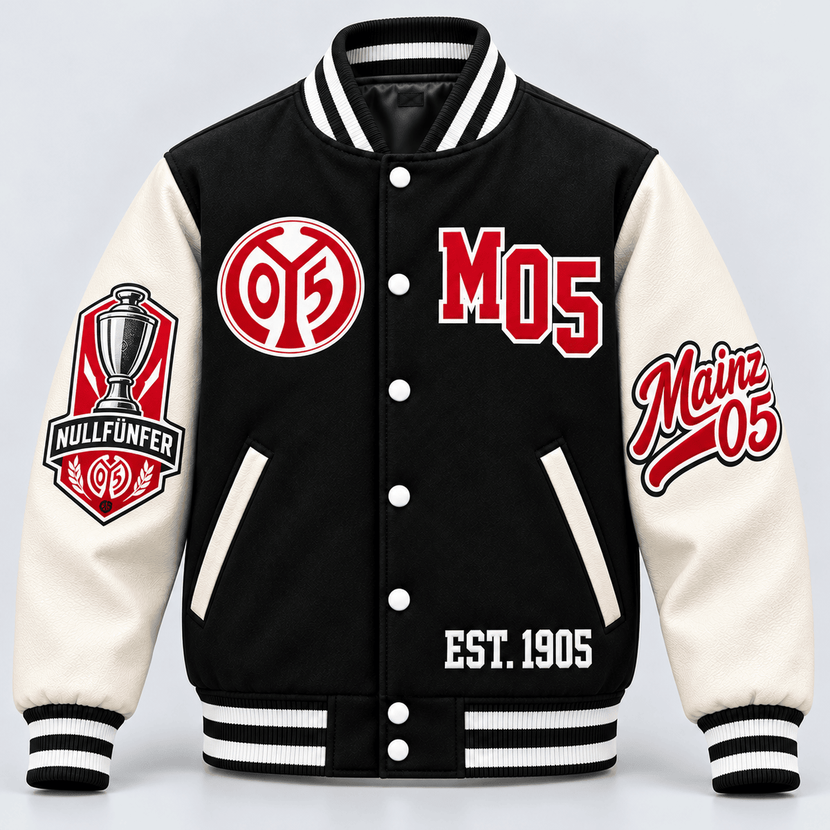 Mainz 05 Baseball Jacket – Classic Cotton Fleece Bomber Jacket