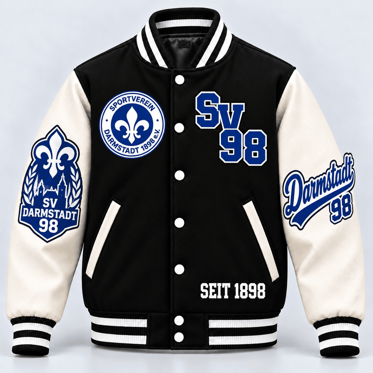 SV Darmstadt 98 Baseball Jacket – Classic Cotton Fleece Bomber Jacket