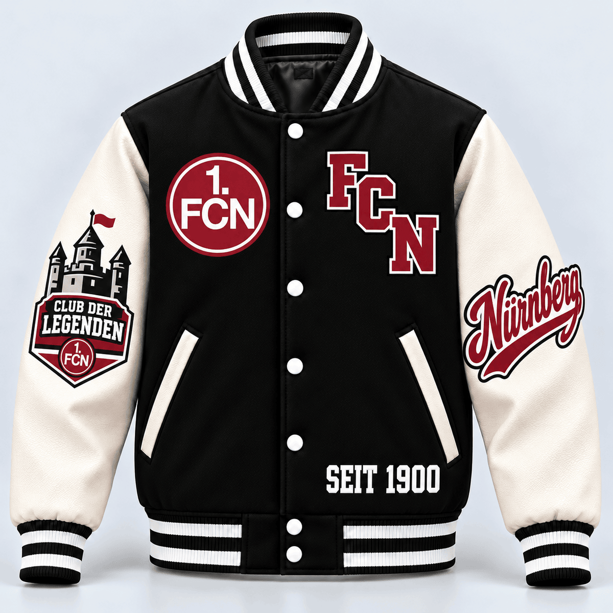 FC Nürnberg Baseball Jacket – Classic Cotton Fleece Bomber Jacket