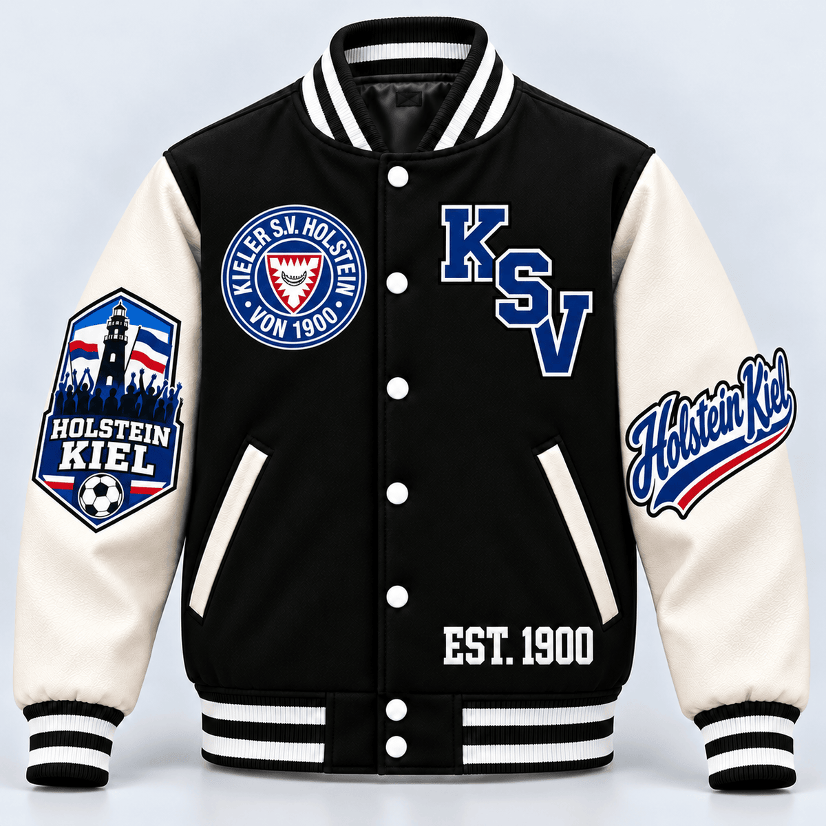 Holstein Kiel Baseball Jacket – Classic Cotton Fleece Bomber Jacket