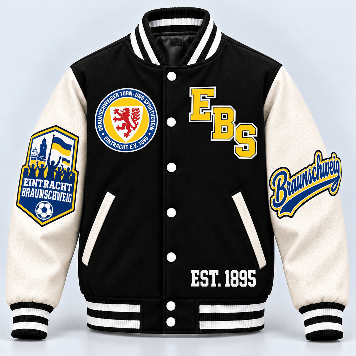 Eintracht Braunschweig Baseball Jacket – Classic Cotton Fleece Bomber Jacket