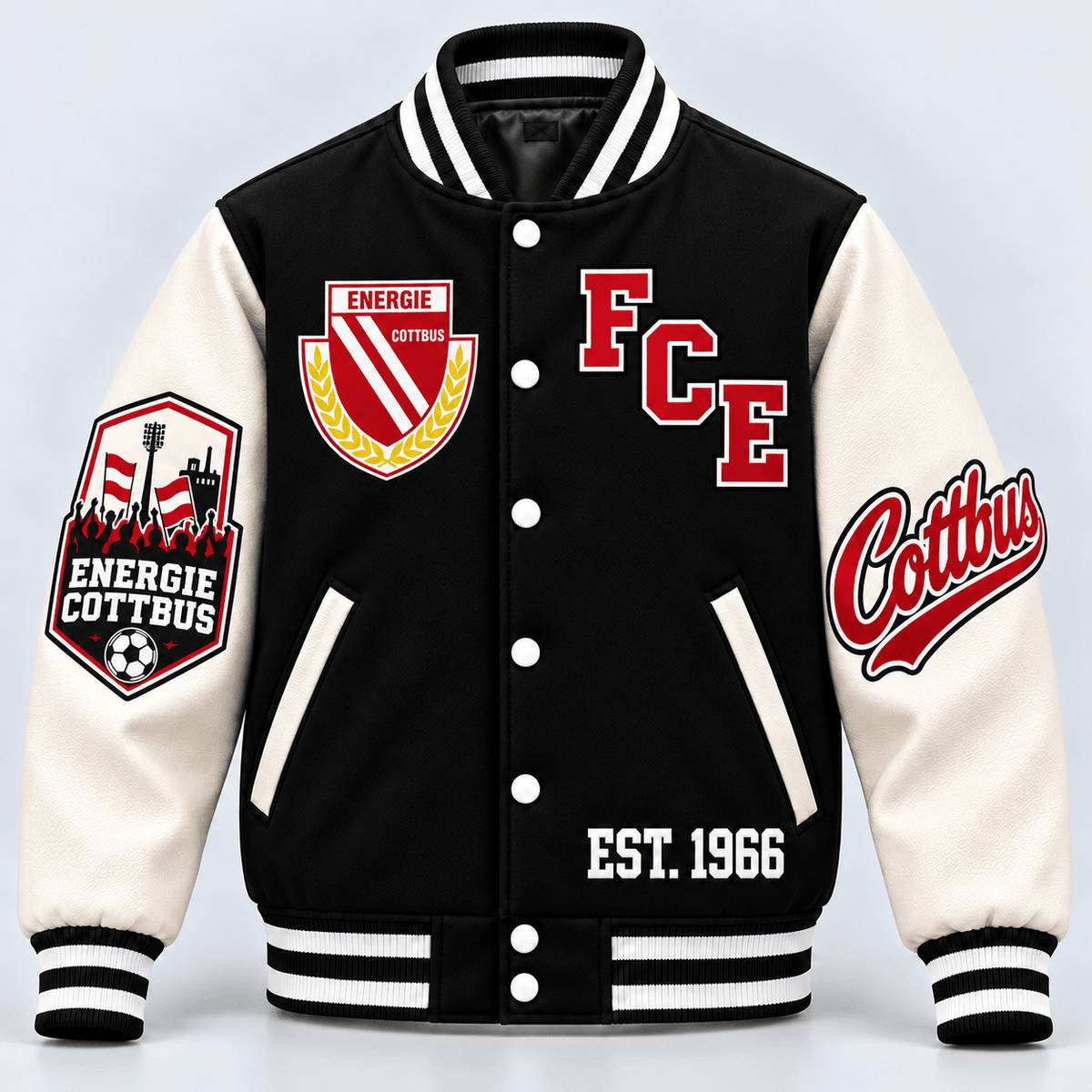 Energie Cottbus Baseball Jacket – Classic Cotton Fleece Bomber Jacket
