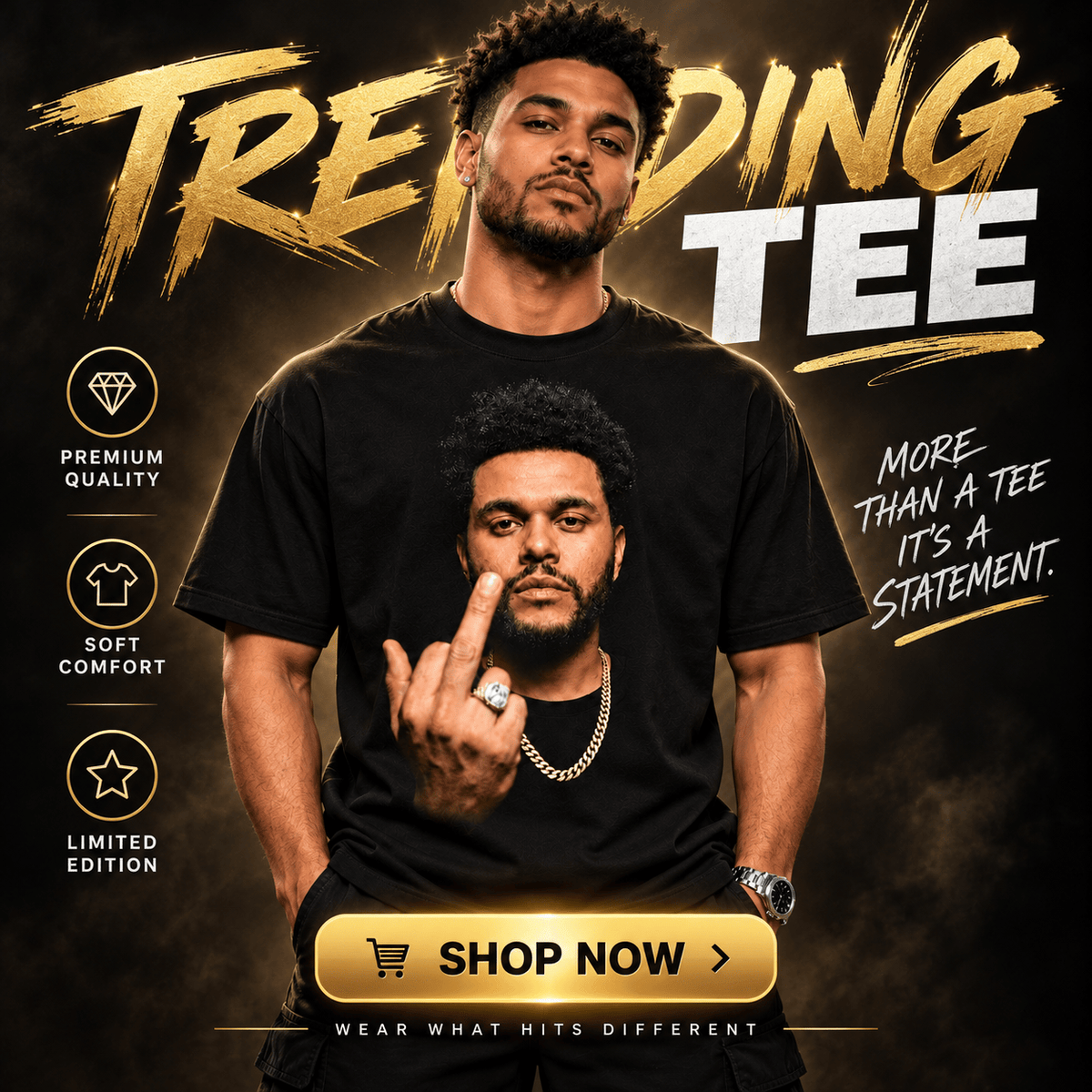 The Weeknd Statement Graphic Tee – Oversized Streetwear Edition