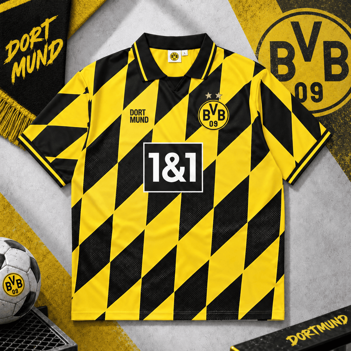 Borussia Dortmund Collar Soccer Jersey – Retro Vintage Football Shirt