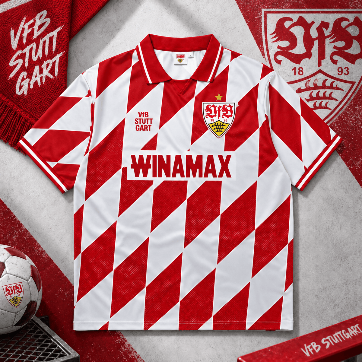VfB Stuttgart Collar Soccer Jersey – Retro Vintage Football Shirt