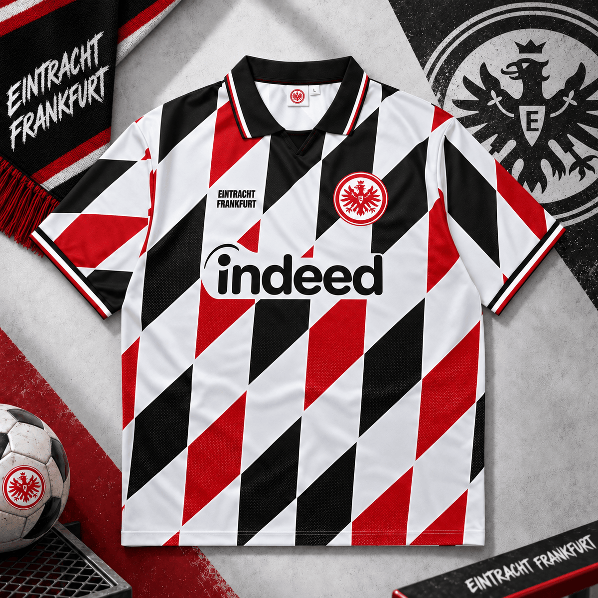 Eintracht Frankfurt Collar Soccer Jersey – Retro Vintage Football Shirt
