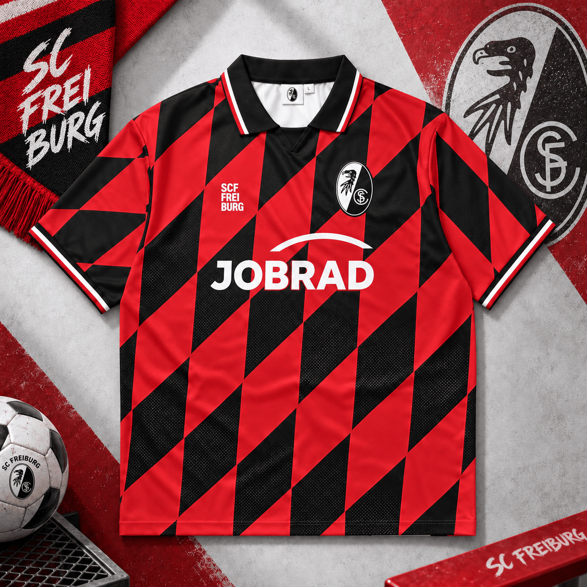 SC Freiburg Collar Soccer Jersey – Retro Vintage Football Shirt
