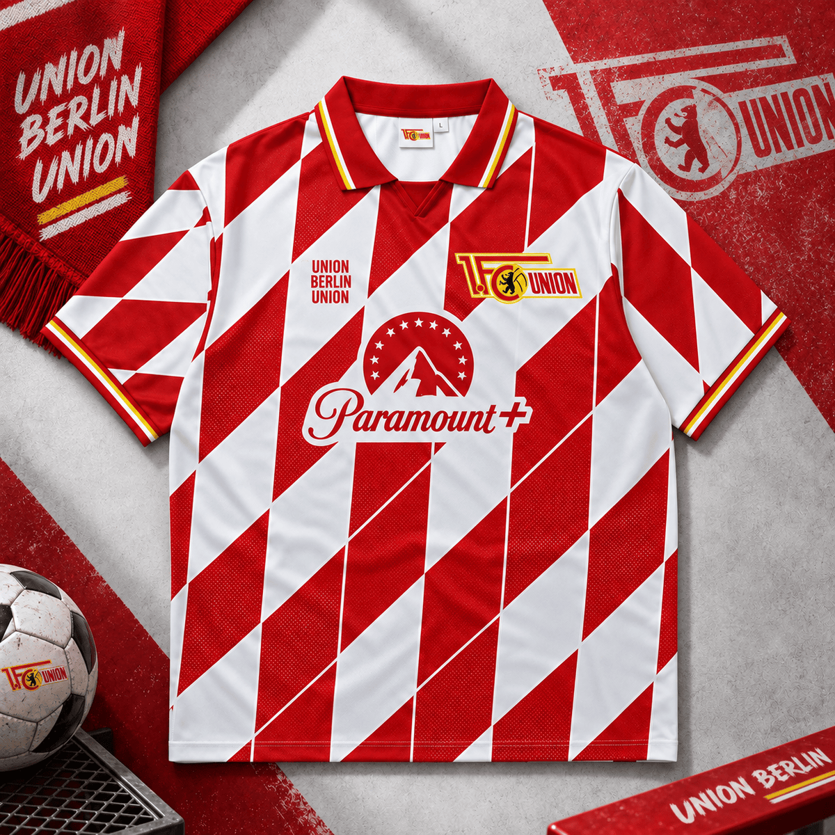 Union Berlin Collar Soccer Jersey – Retro Vintage Football Shirt