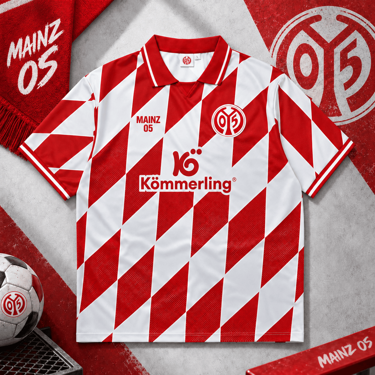 Mainz 05 Collar Soccer Jersey – Retro Vintage Football Shirt