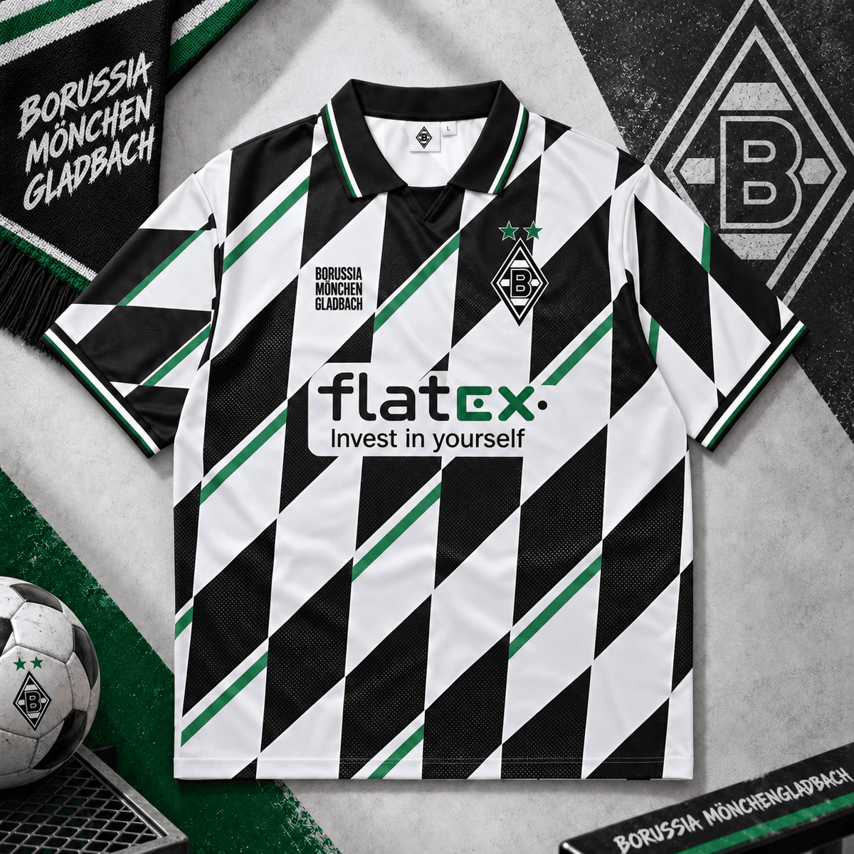 Borussia Mönchengladbach Collar Soccer Jersey – Retro Vintage Football Shirt