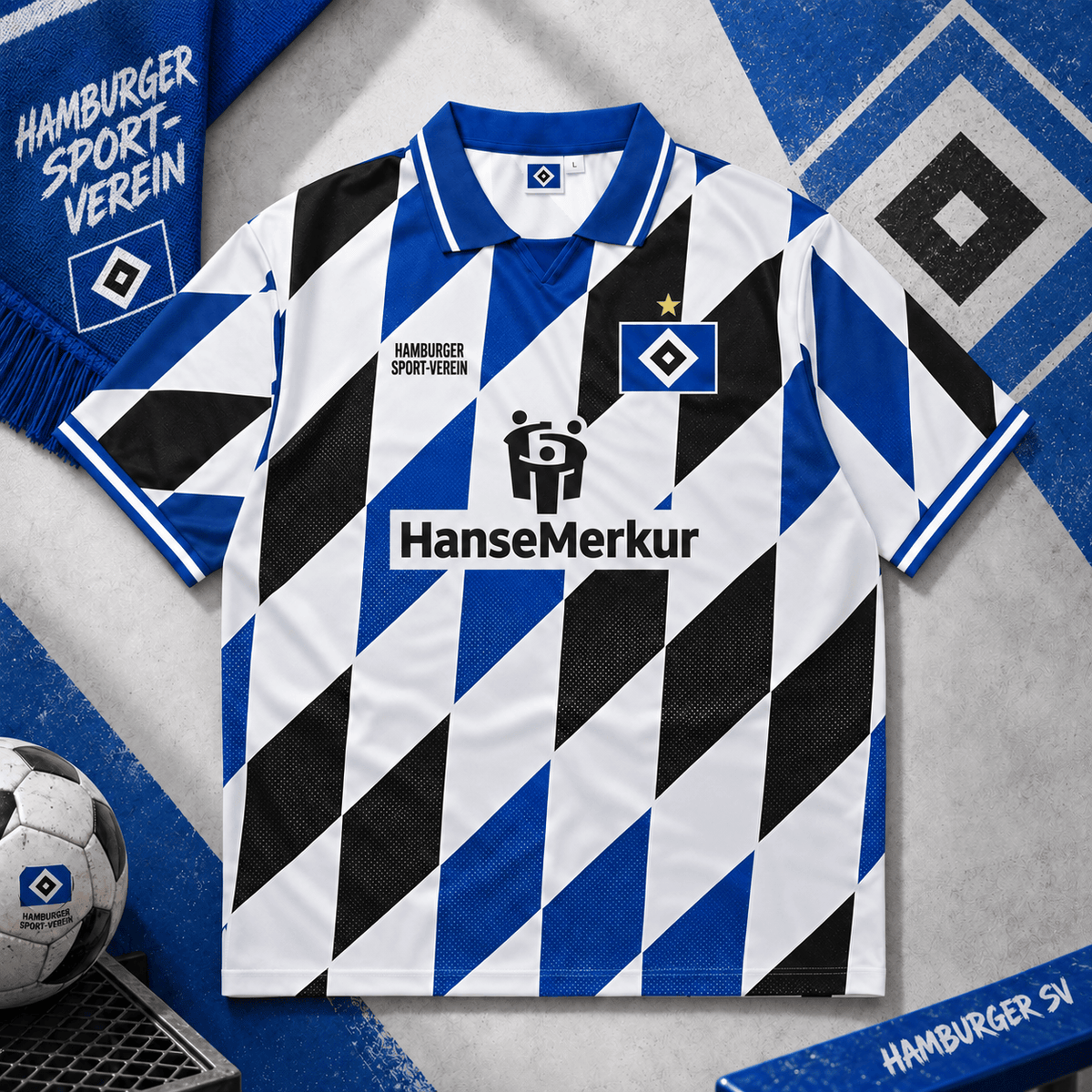 Hamburger SV Collar Soccer Jersey – Retro Vintage Football Shirt