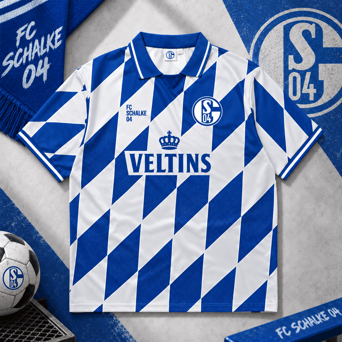 Schalke 04 Collar Soccer Jersey – Retro Vintage Football Shirt