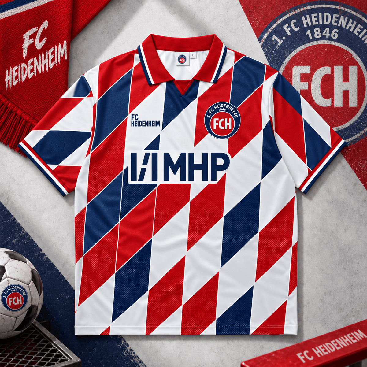 FC Heidenheim Collar Soccer Jersey – Retro Vintage Football Shirt