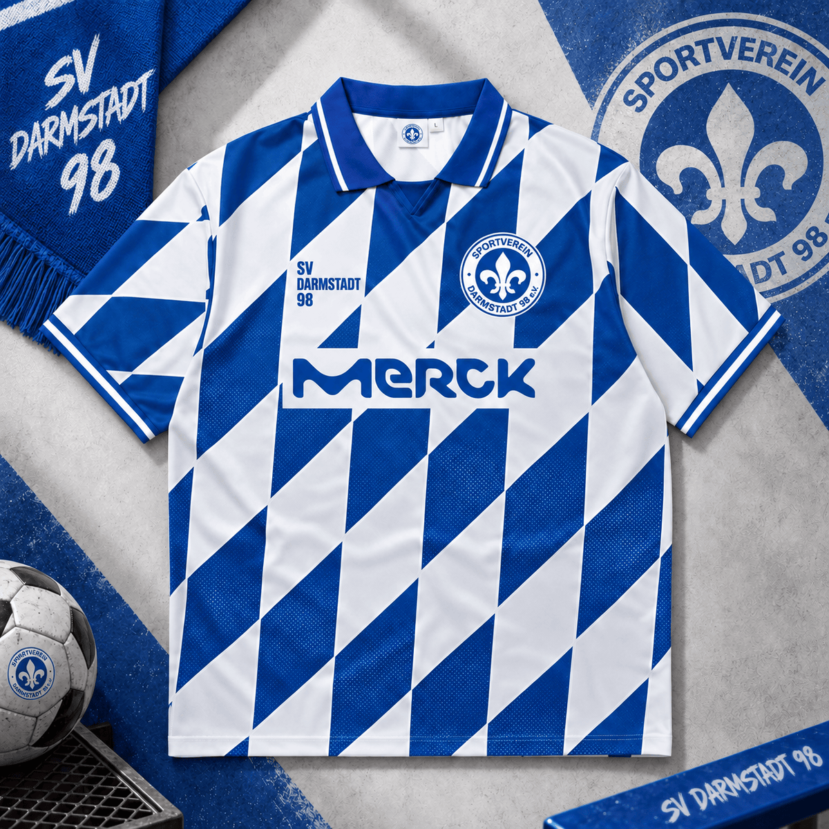 SV Darmstadt 98 Collar Soccer Jersey – Retro Vintage Football Shirt