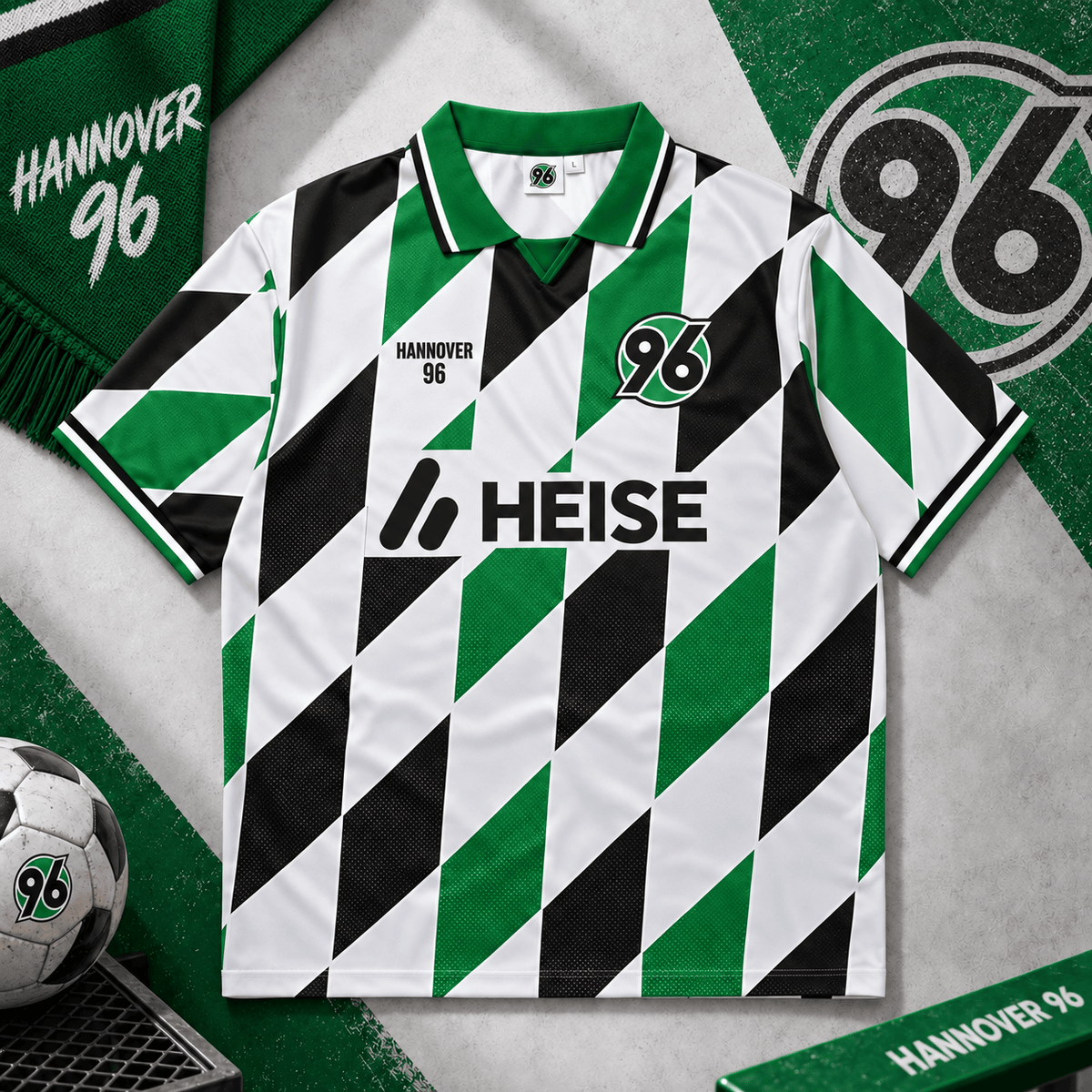 Hannover 96 Collar Soccer Jersey – Retro Vintage Football Shirt