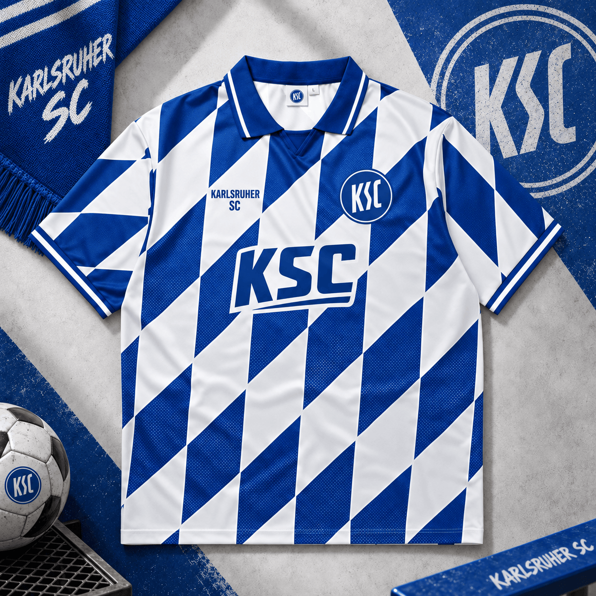 Karlsruher SC Collar Soccer Jersey – Retro Vintage Football Shirt