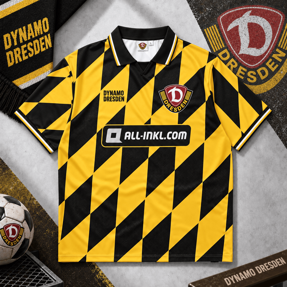 Dynamo Dresden Collar Soccer Jersey – Retro Vintage Football Shirt