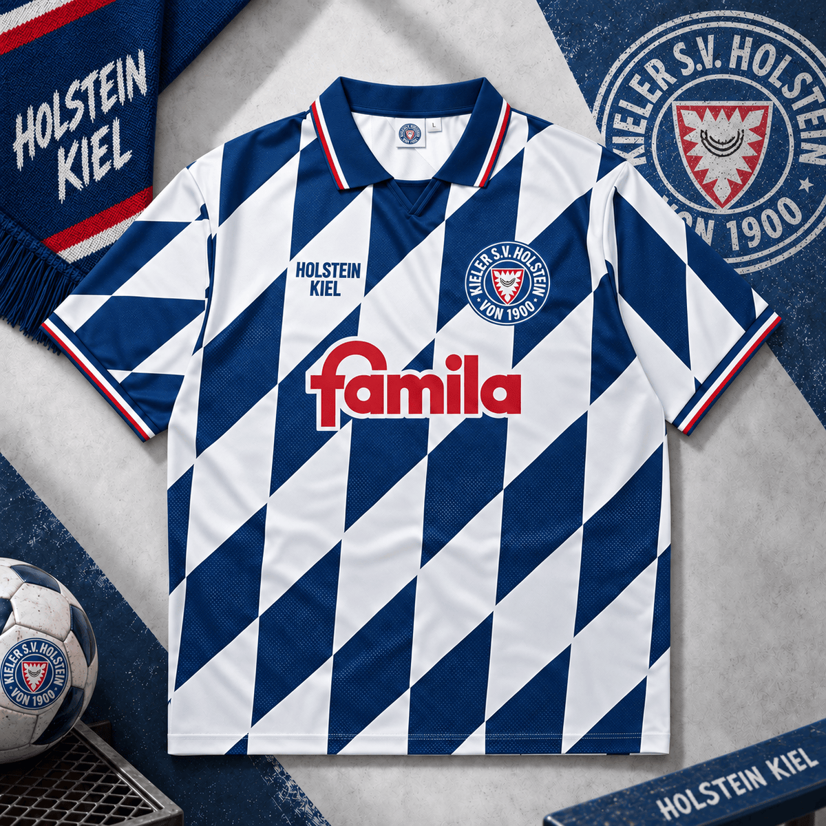 Holstein Kiel Collar Soccer Jersey – Retro Vintage Football Shirt