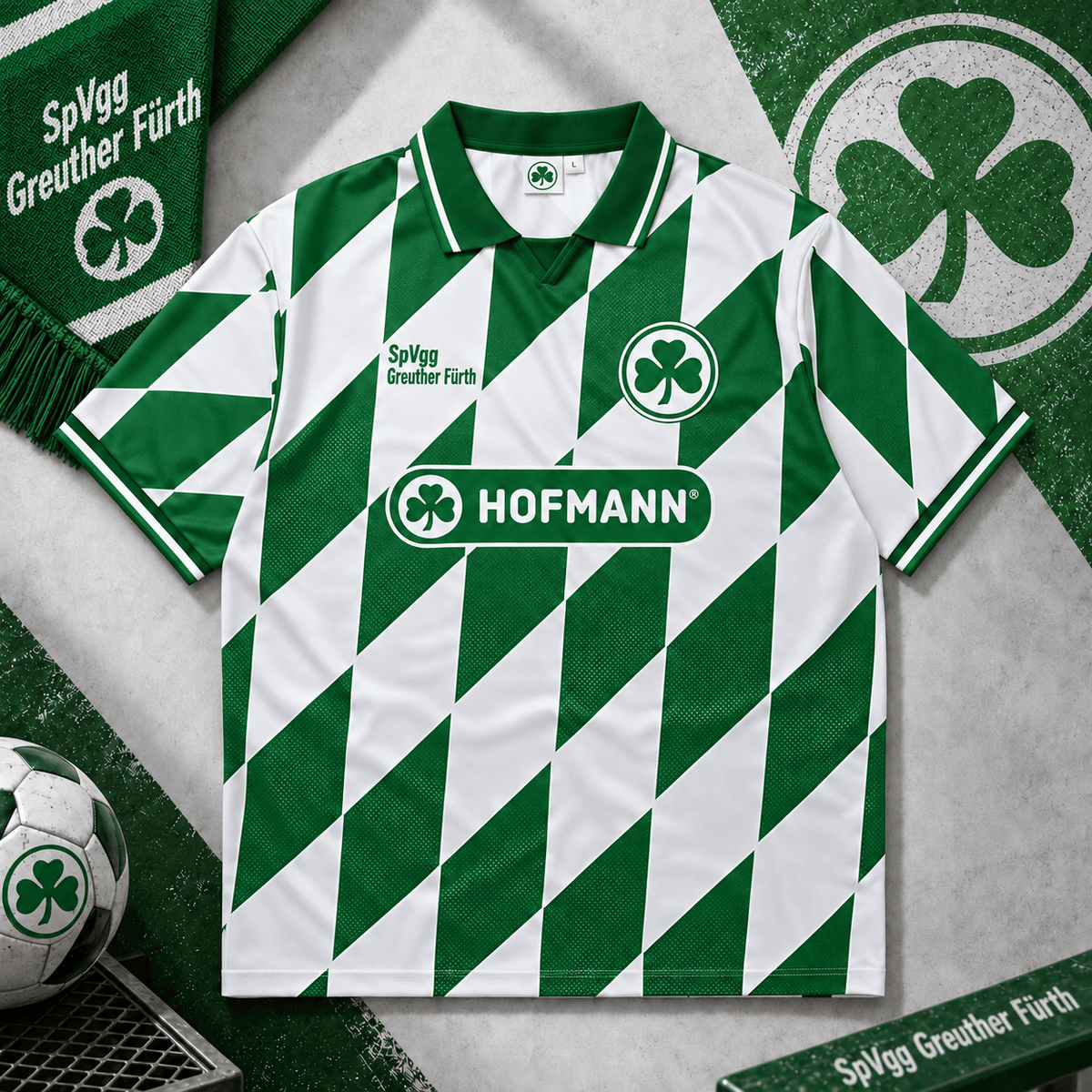 SpVgg Greuther Fürth Collar Soccer Jersey – Retro Vintage Football Shirt