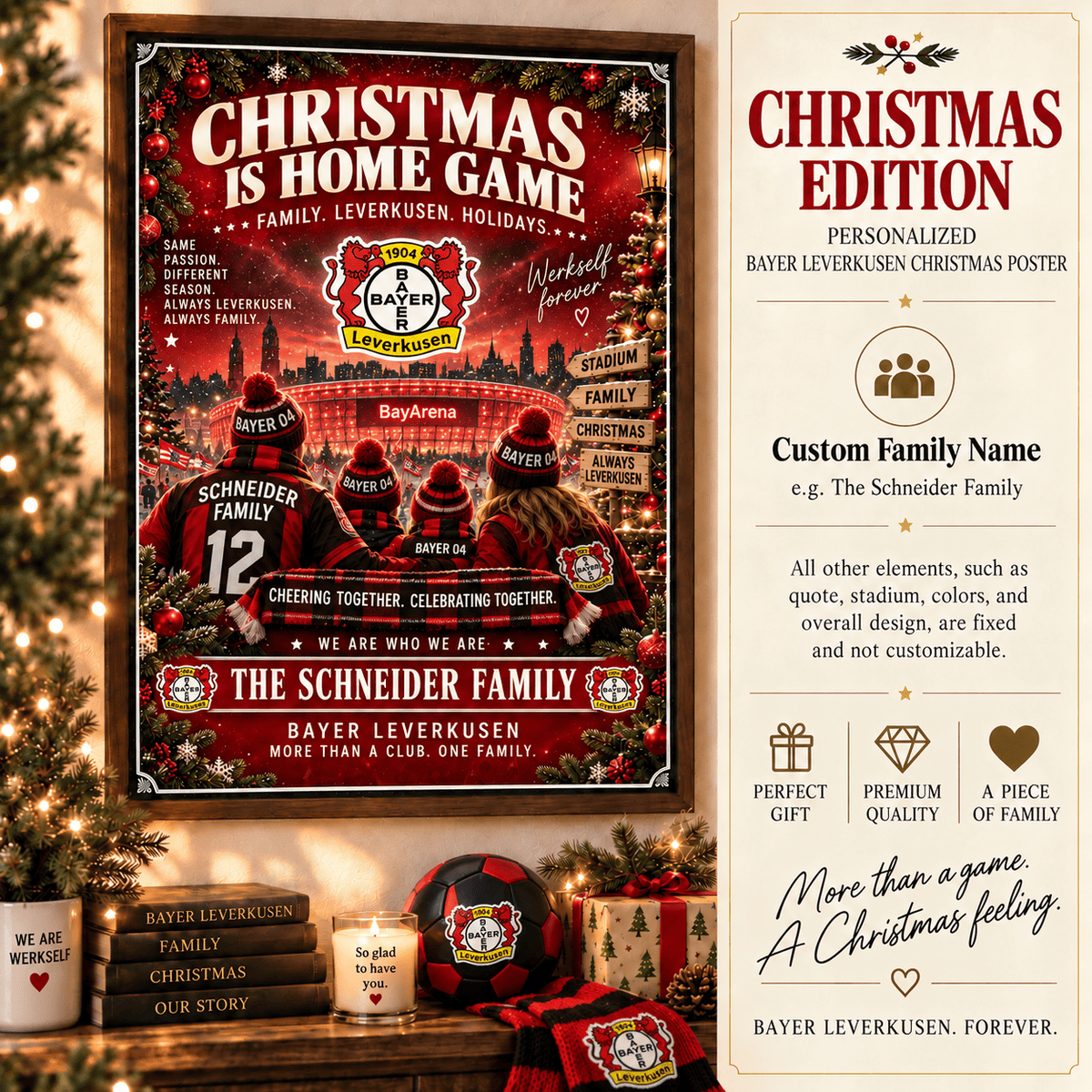 Bayer Leverkusen Poster – Personalized Christmas Family Wall Art Print