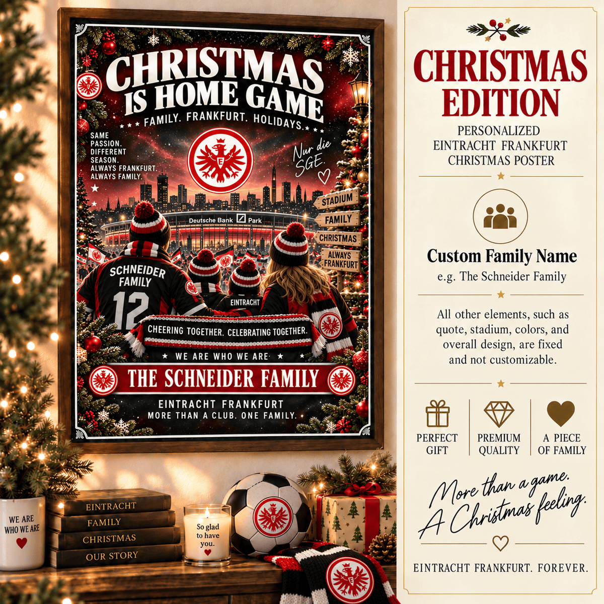 Eintracht Frankfurt Poster – Personalized Christmas Family Wall Art Print