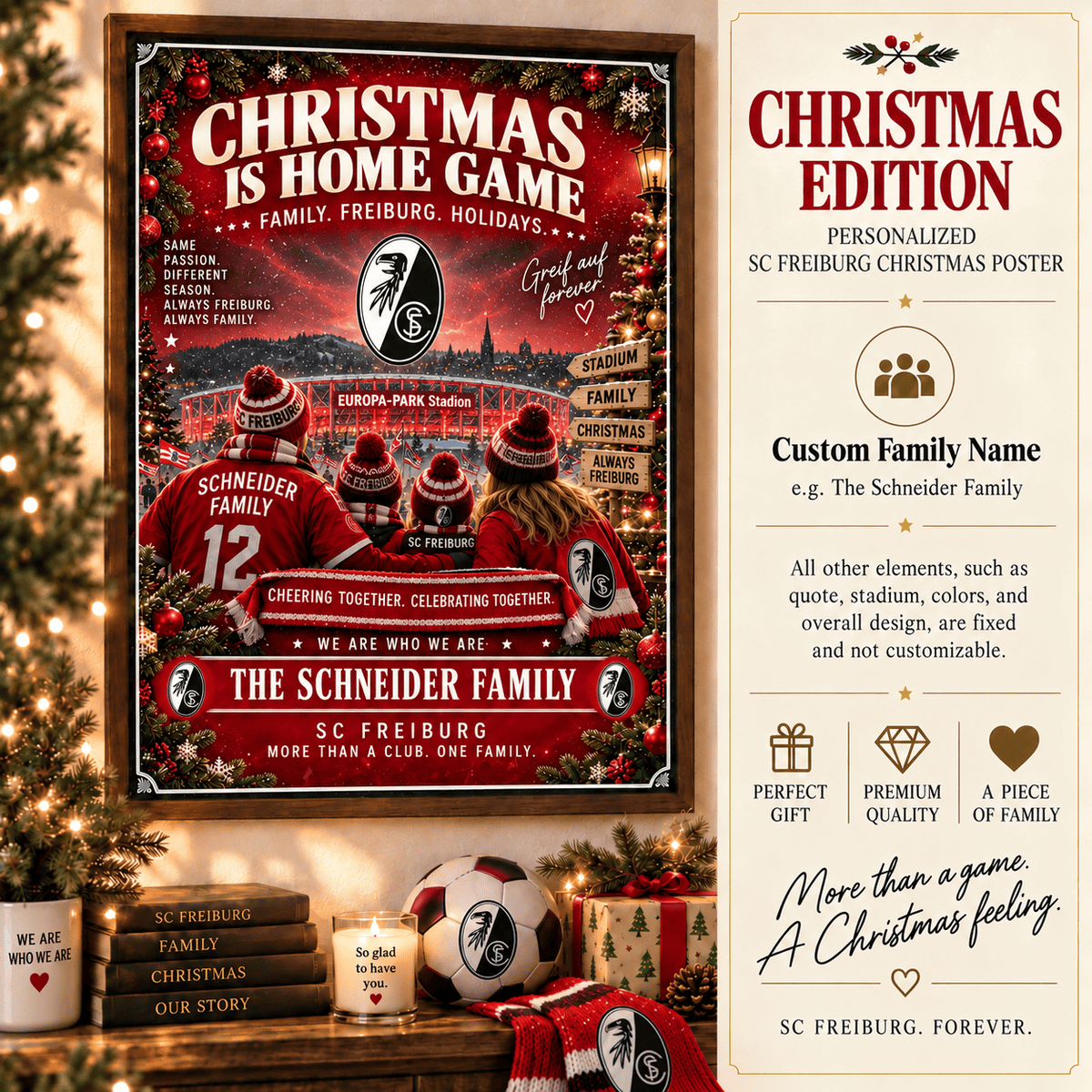 SC Freiburg Poster – Personalized Christmas Family Wall Art Print