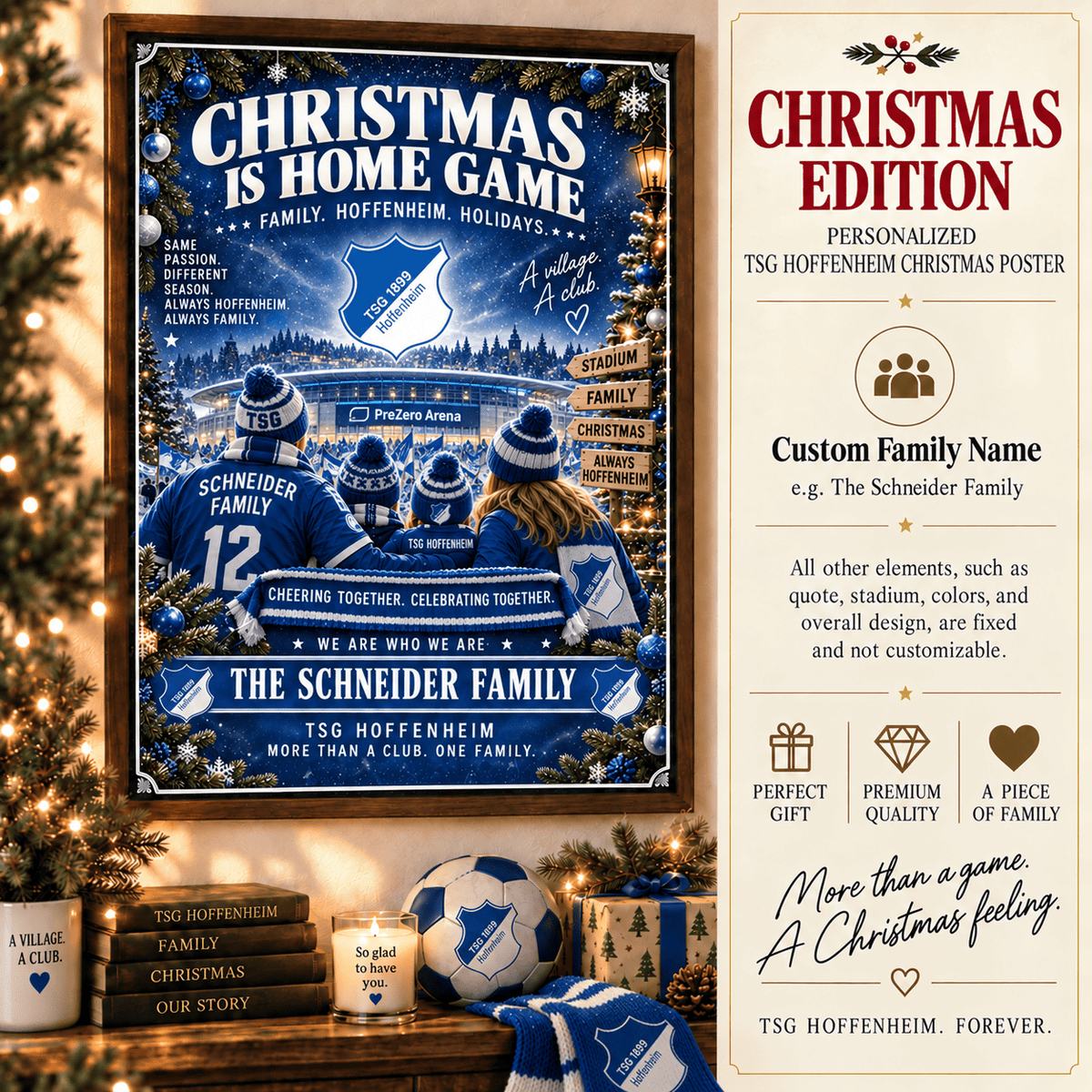 TSG Hoffenheim Poster – Personalized Christmas Family Wall Art Print
