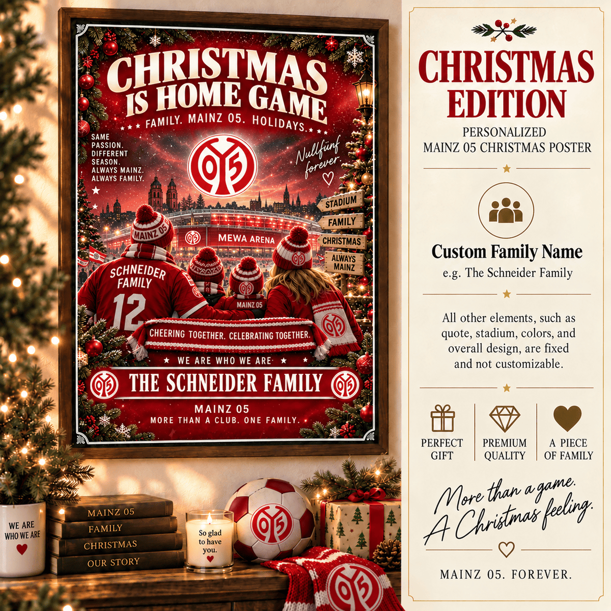 Mainz 05 Poster – Personalized Christmas Family Wall Art Print