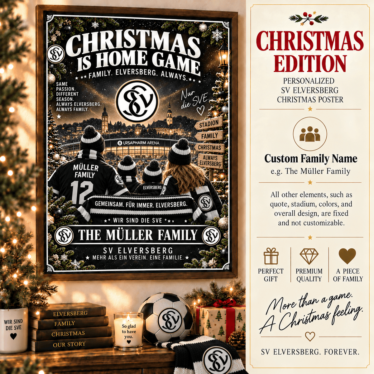SV Elversberg Poster – Personalized Christmas Family Wall Art Print