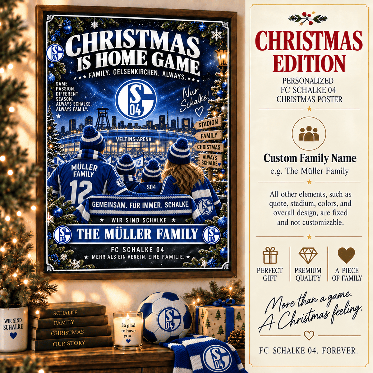 Schalke 04 Poster – Personalized Christmas Family Wall Art Print
