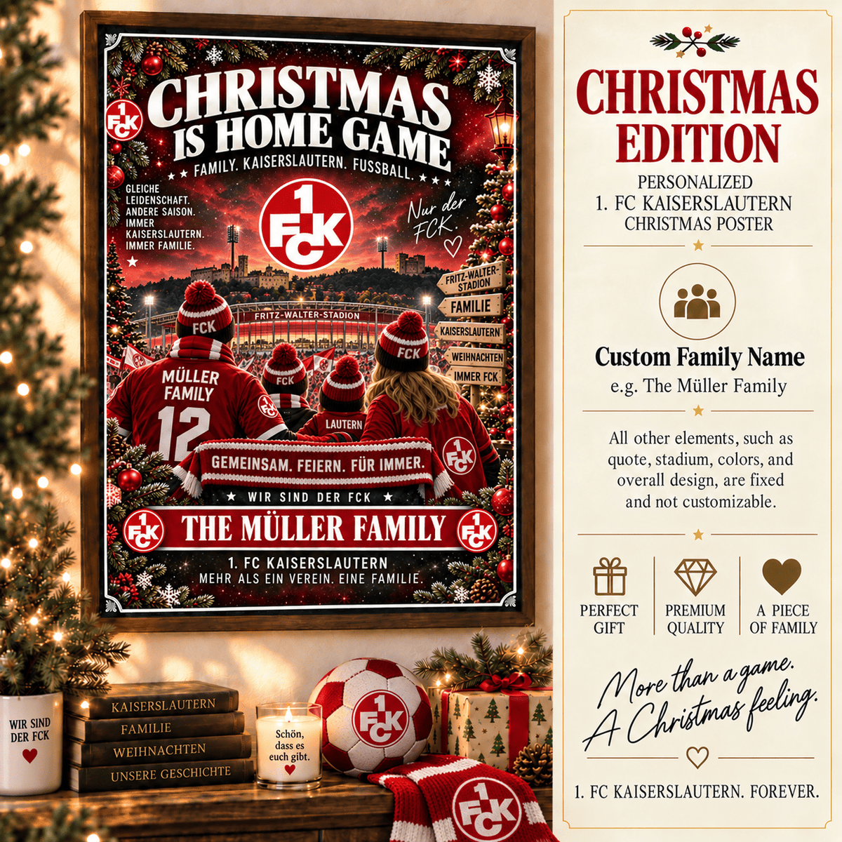 FC Kaiserslautern Poster – Personalized Christmas Family Wall Art Print