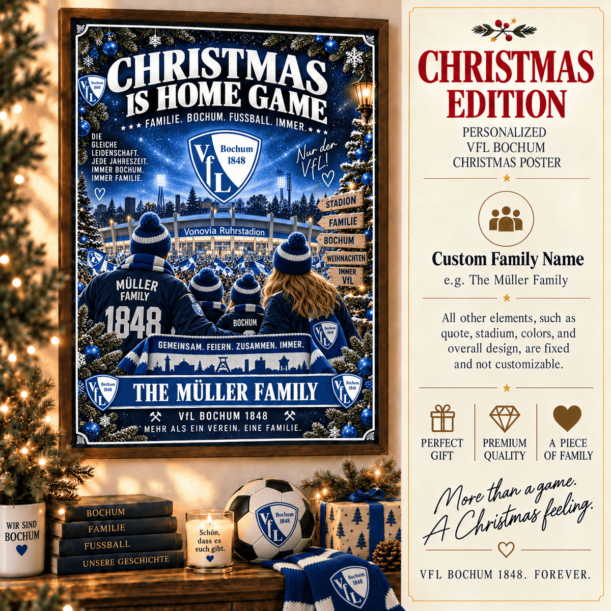 VfL Bochum Poster – Personalized Christmas Family Wall Art Print