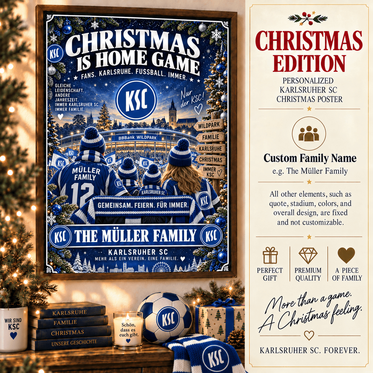 Karlsruher SC Poster – Personalized Christmas Family Wall Art Print