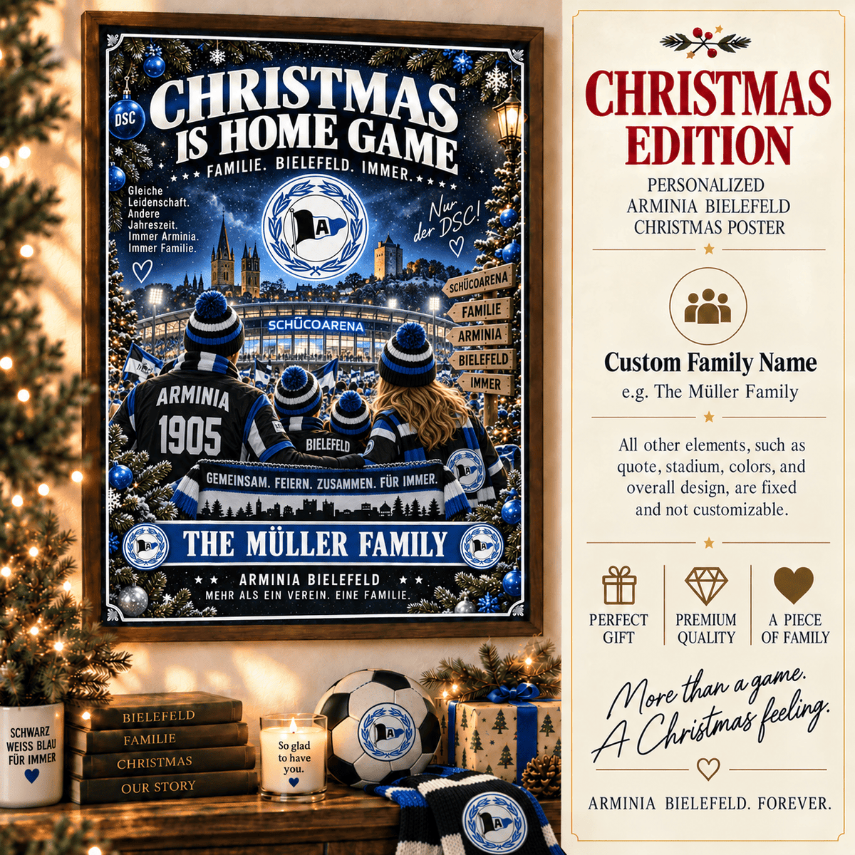 Arminia Bielefeld Poster – Personalized Christmas Family Wall Art Print