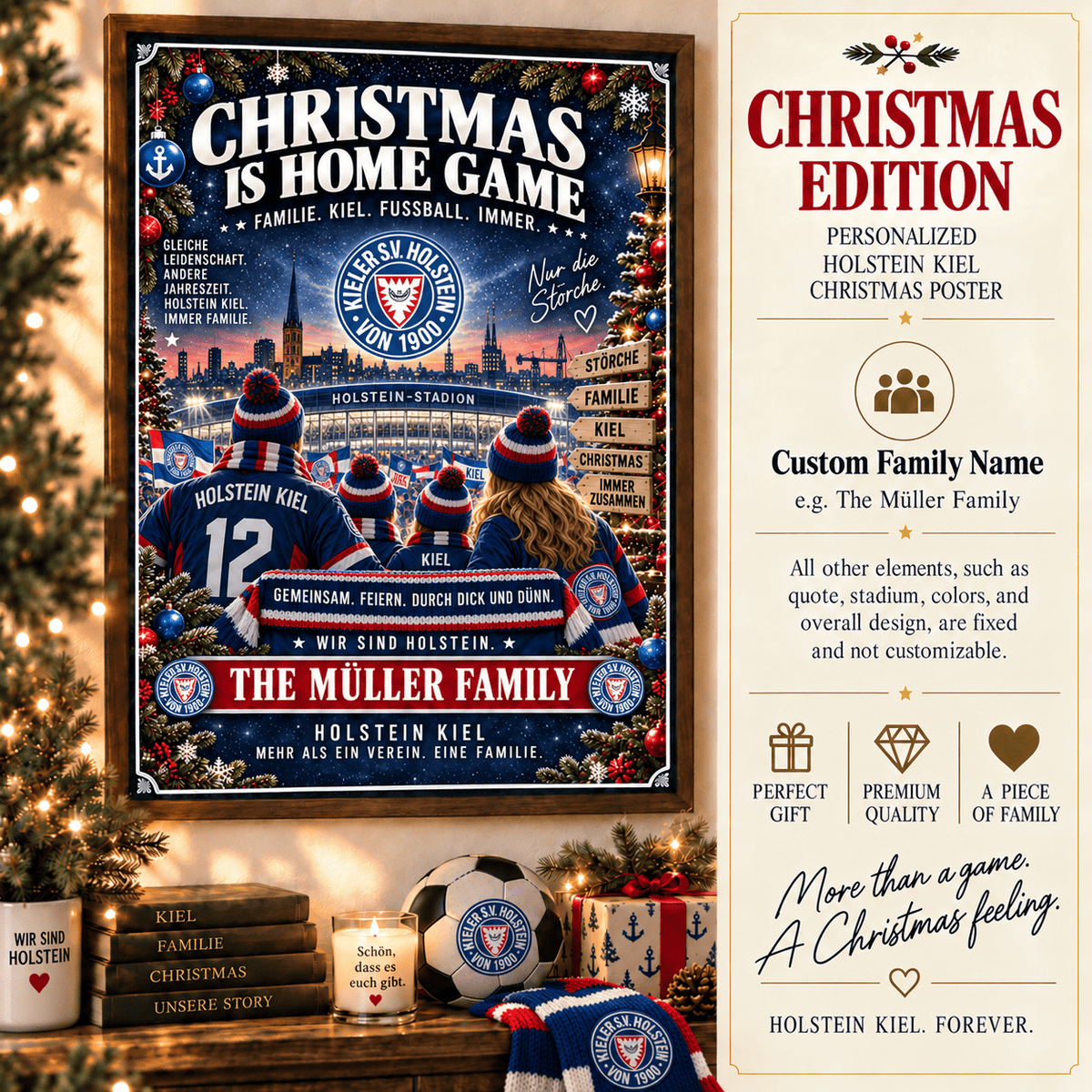 Holstein Kiel Poster – Personalized Christmas Family Wall Art Print