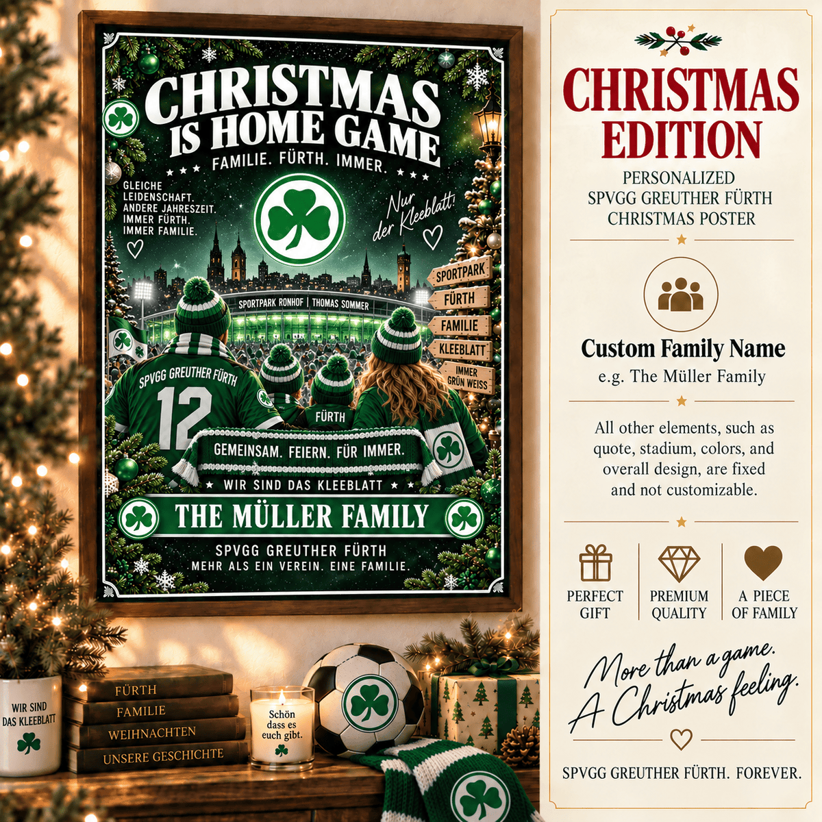 SpVgg Greuther Fürth Poster – Personalized Christmas Family Wall Art Print