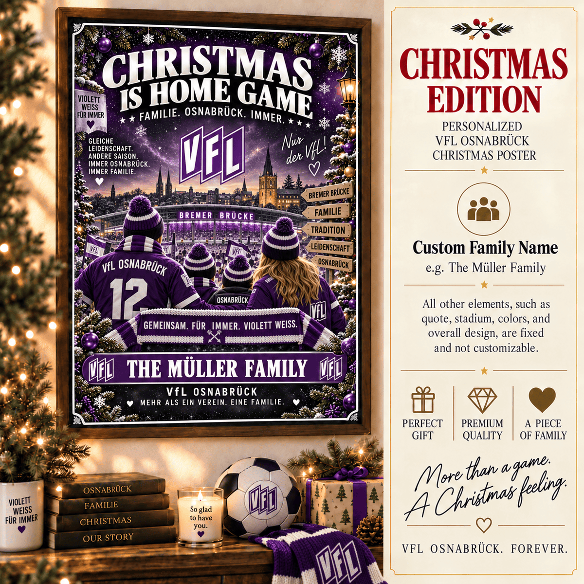 VfL Osnabrück Poster – Personalized Christmas Family Wall Art Print