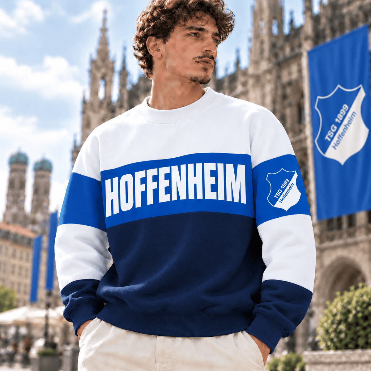 TSG Hoffenheim Sweatshirt – Retro Color Block Crewneck Jumper