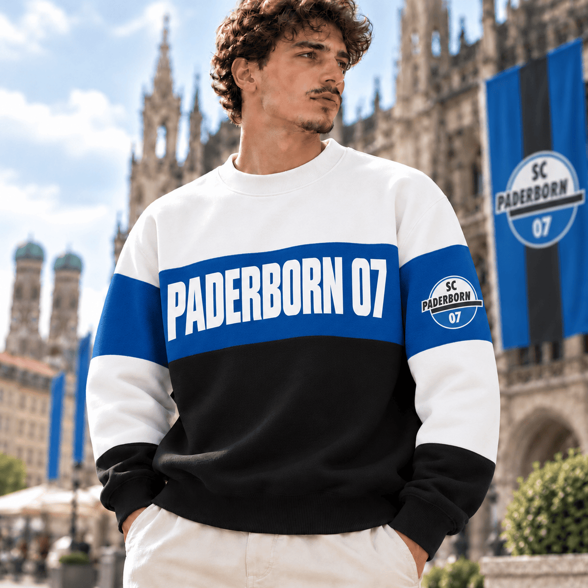 SC Paderborn 07 Sweatshirt – Retro Color Block Crewneck Jumper