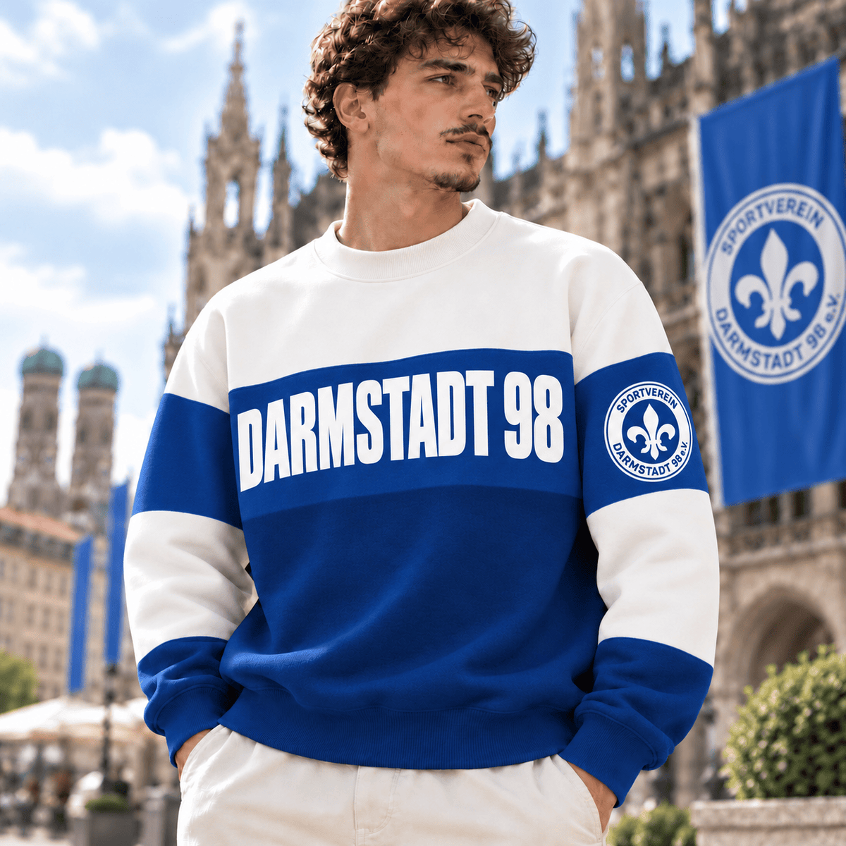SV Darmstadt 98 Sweatshirt – Retro Color Block Crewneck Jumper