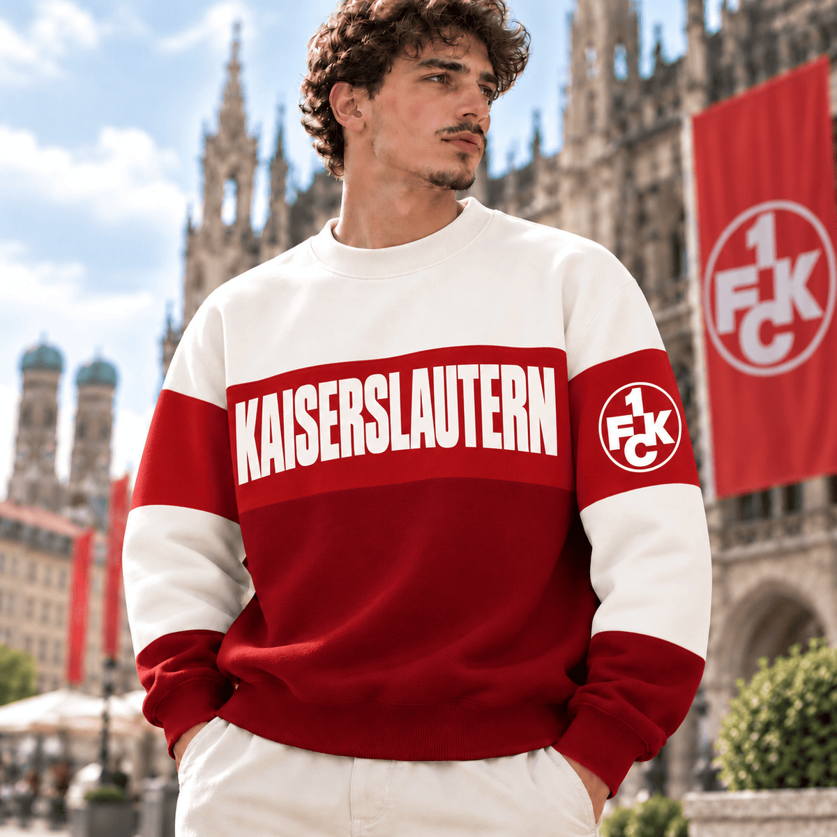 FC Kaiserslautern Sweatshirt – Retro Color Block Crewneck Jumper
