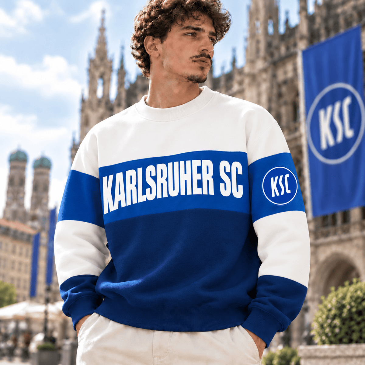 Karlsruher SC Sweatshirt – Retro Color Block Crewneck Jumper