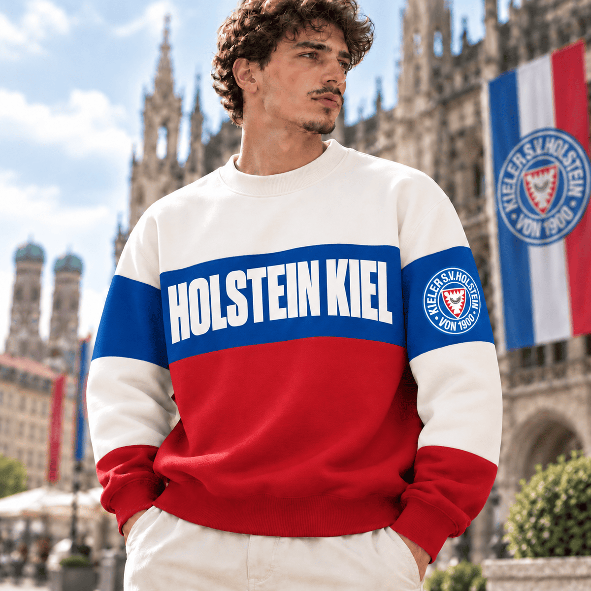 Holstein Kiel Sweatshirt – Retro Color Block Crewneck Jumper