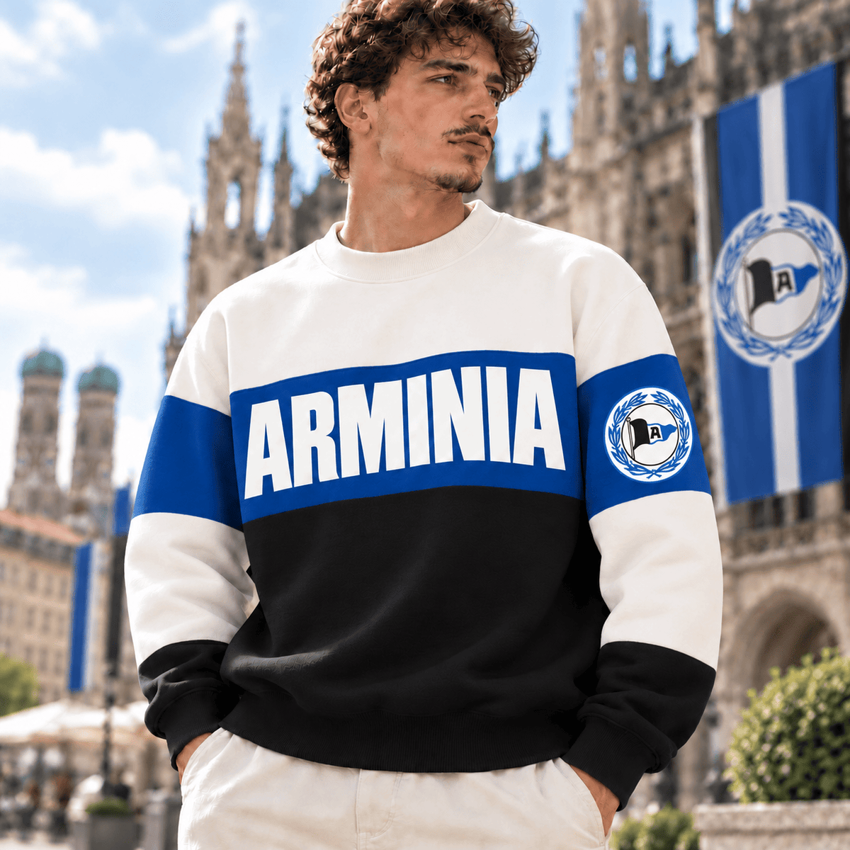 Arminia Bielefeld Sweatshirt – Retro Color Block Crewneck Jumper
