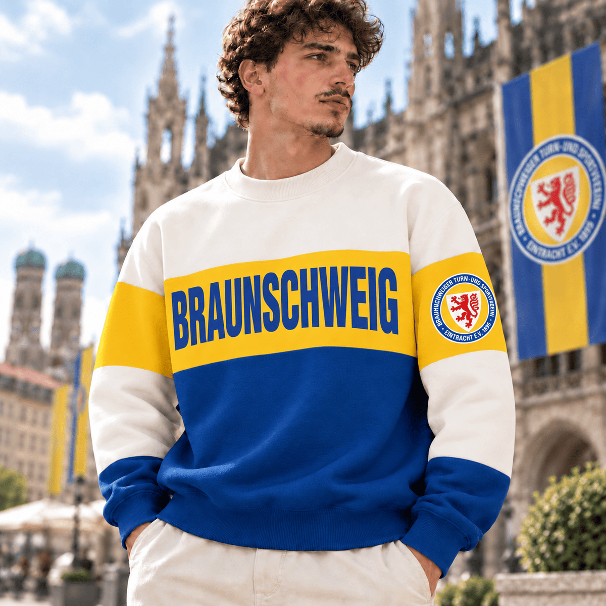 Eintracht Braunschweig Sweatshirt – Retro Color Block Crewneck Jumper